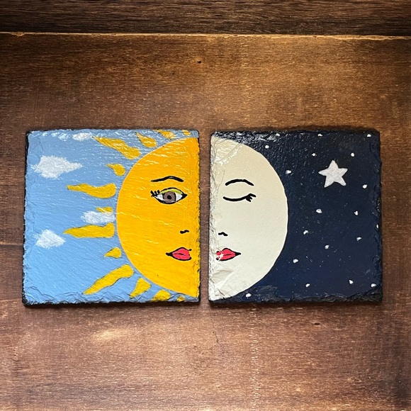 Slate coasters set of two - Picture 1 of 1